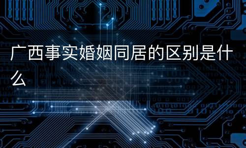 广西事实婚姻同居的区别是什么