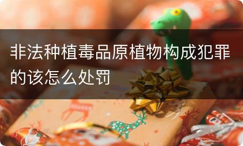 非法种植毒品原植物构成犯罪的该怎么处罚