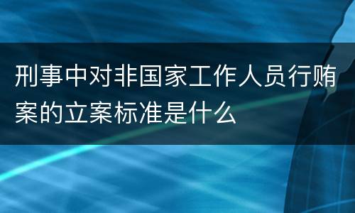 刑事中对非国家工作人员行贿案的立案标准是什么
