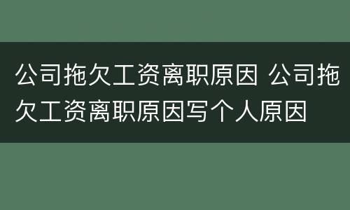 公司拖欠工资离职原因 公司拖欠工资离职原因写个人原因