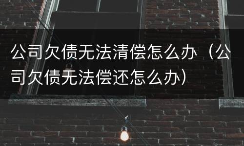 公司欠债无法清偿怎么办（公司欠债无法偿还怎么办）