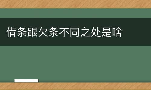 借条跟欠条不同之处是啥