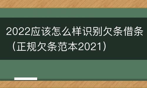 2022应该怎么样识别欠条借条（正规欠条范本2021）