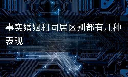 事实婚姻和同居区别都有几种表现