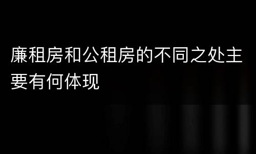廉租房和公租房的不同之处主要有何体现