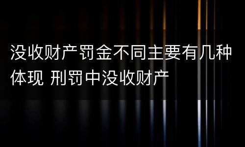 没收财产罚金不同主要有几种体现 刑罚中没收财产