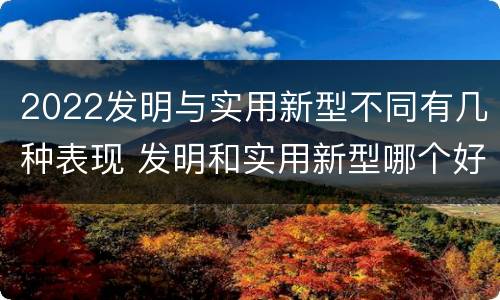 2022发明与实用新型不同有几种表现 发明和实用新型哪个好