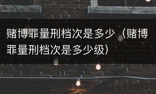 赌博罪量刑档次是多少（赌博罪量刑档次是多少级）
