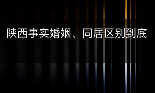 陕西事实婚姻、同居区别到底