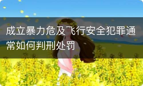 成立暴力危及飞行安全犯罪通常如何判刑处罚