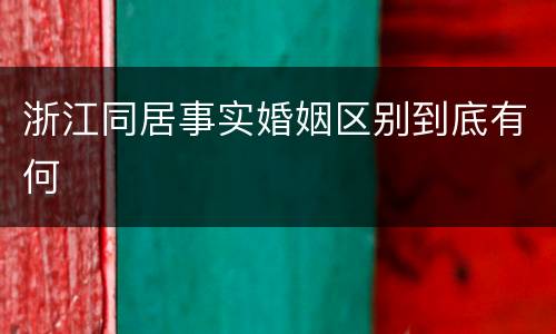 浙江同居事实婚姻区别到底有何