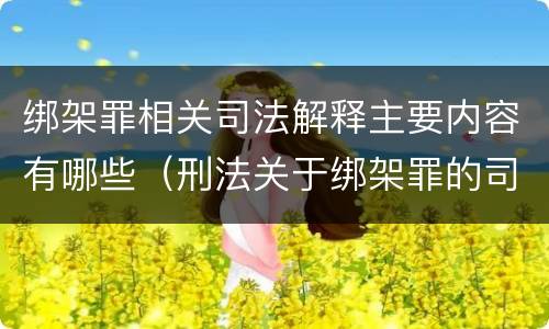 绑架罪相关司法解释主要内容有哪些（刑法关于绑架罪的司法解释）