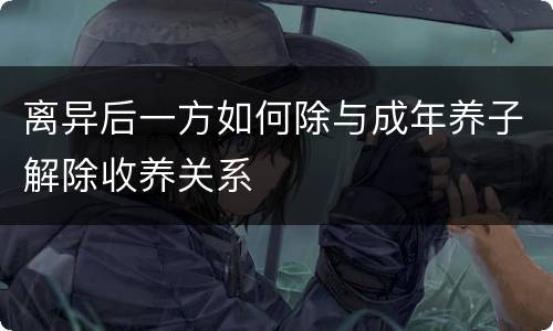 离异后一方如何除与成年养子解除收养关系