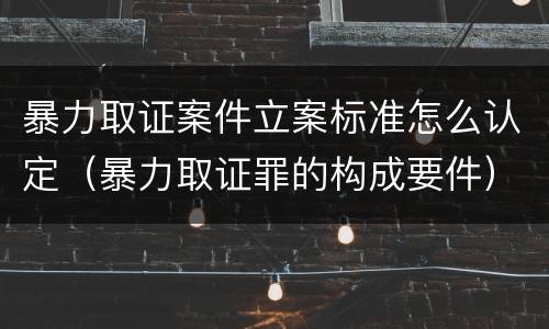 暴力取证案件立案标准怎么认定（暴力取证罪的构成要件）
