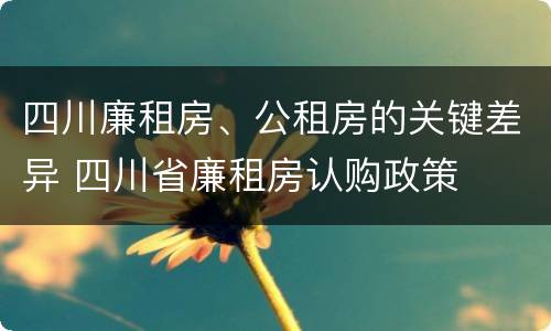 四川廉租房、公租房的关键差异 四川省廉租房认购政策