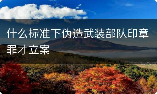 什么标准下伪造武装部队印章罪才立案