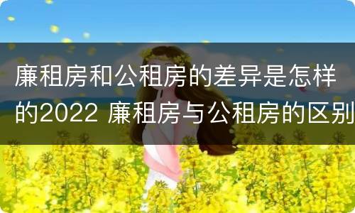 廉租房和公租房的差异是怎样的2022 廉租房与公租房的区别在哪里