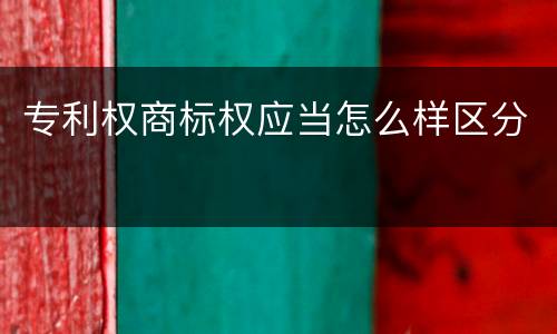 专利权商标权应当怎么样区分