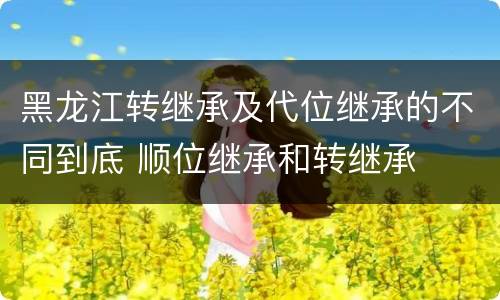 黑龙江转继承及代位继承的不同到底 顺位继承和转继承
