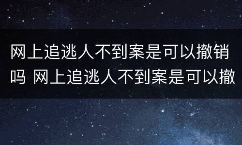 网上追逃人不到案是可以撤销吗 网上追逃人不到案是可以撤销吗怎么办