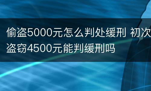 偷盗5000元怎么判处缓刑 初次盗窃4500元能判缓刑吗