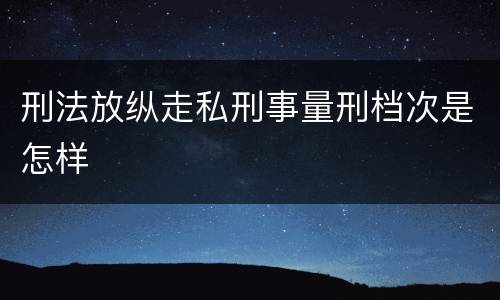 刑法放纵走私刑事量刑档次是怎样