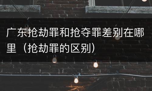 广东抢劫罪和抢夺罪差别在哪里（抢劫罪的区别）