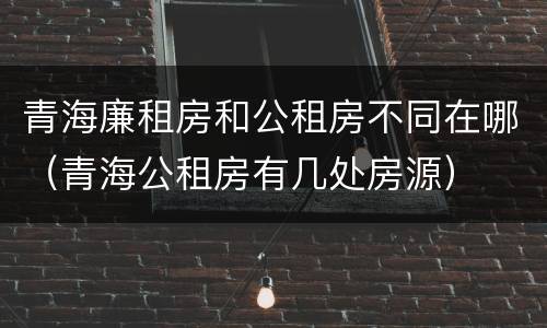 青海廉租房和公租房不同在哪（青海公租房有几处房源）