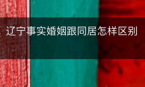 辽宁事实婚姻跟同居怎样区别