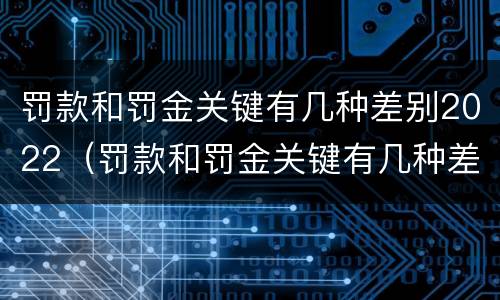 罚款和罚金关键有几种差别2022（罚款和罚金关键有几种差别2022怎么算）
