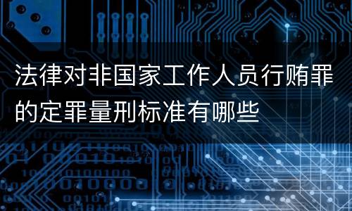 法律对非国家工作人员行贿罪的定罪量刑标准有哪些