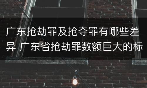广东抢劫罪及抢夺罪有哪些差异 广东省抢劫罪数额巨大的标准