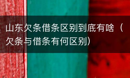山东欠条借条区别到底有啥（欠条与借条有何区别）