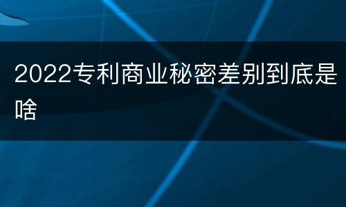 2022专利商业秘密差别到底是啥