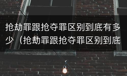 抢劫罪跟抢夺罪区别到底有多少（抢劫罪跟抢夺罪区别到底有多少种）