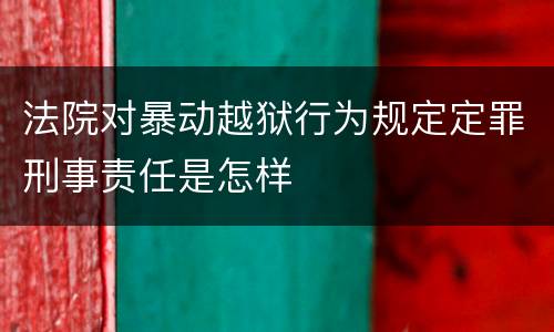 法院对暴动越狱行为规定定罪刑事责任是怎样