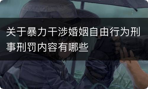 关于暴力干涉婚姻自由行为刑事刑罚内容有哪些