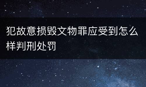 犯故意损毁文物罪应受到怎么样判刑处罚