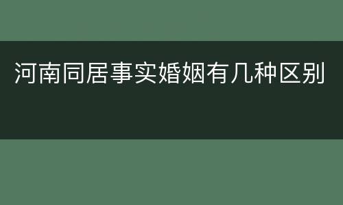 河南同居事实婚姻有几种区别