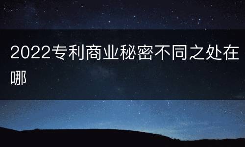 2022专利商业秘密不同之处在哪