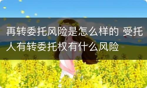 再转委托风险是怎么样的 受托人有转委托权有什么风险