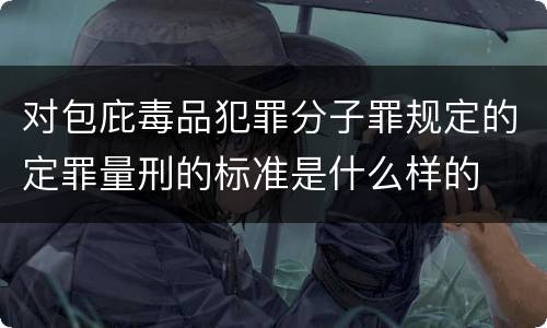 对包庇毒品犯罪分子罪规定的定罪量刑的标准是什么样的