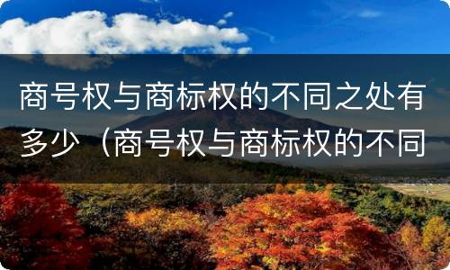 商号权与商标权的不同之处有多少（商号权与商标权的不同之处有多少个）