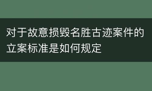 对于故意损毁名胜古迹案件的立案标准是如何规定