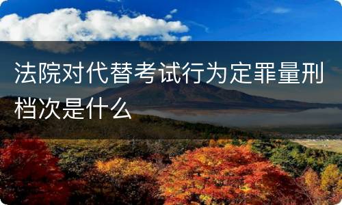法院对代替考试行为定罪量刑档次是什么