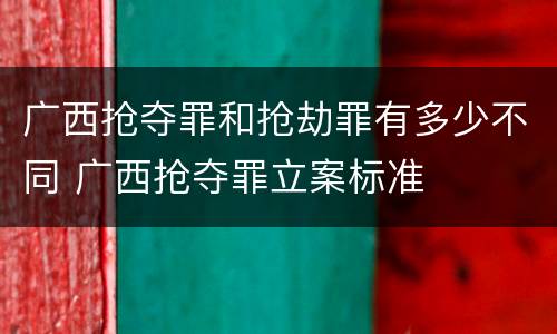 广西抢夺罪和抢劫罪有多少不同 广西抢夺罪立案标准