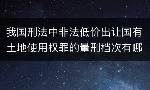 我国刑法中非法低价出让国有土地使用权罪的量刑档次有哪些