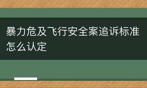 暴力危及飞行安全案追诉标准怎么认定