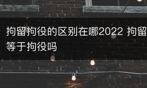 拘留拘役的区别在哪2022 拘留等于拘役吗