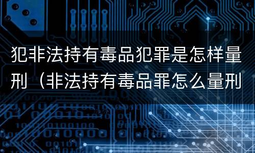 犯非法持有毒品犯罪是怎样量刑（非法持有毒品罪怎么量刑）
